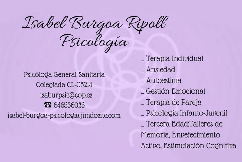 Isabel Burgoa Ripoll – Psicóloga